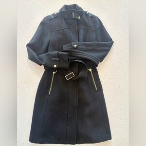 Cole Haan Signature Black Coat with Gold Accents